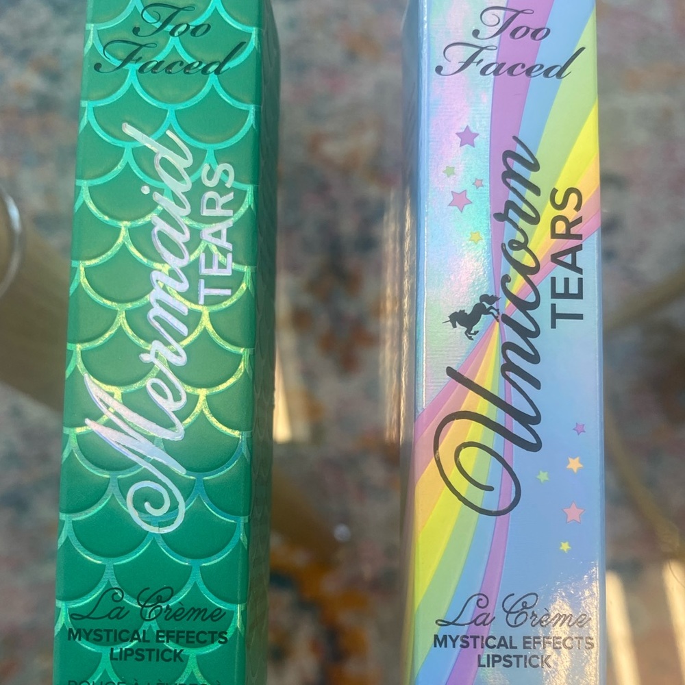 Too Faced - Mermaid Tears and Unicorn Tears lipsticks - new in box
